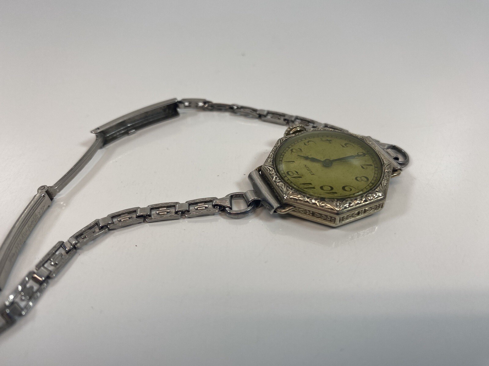 Vintage Functioning Elgin Octagon Shape Wrist Wat… - image 6