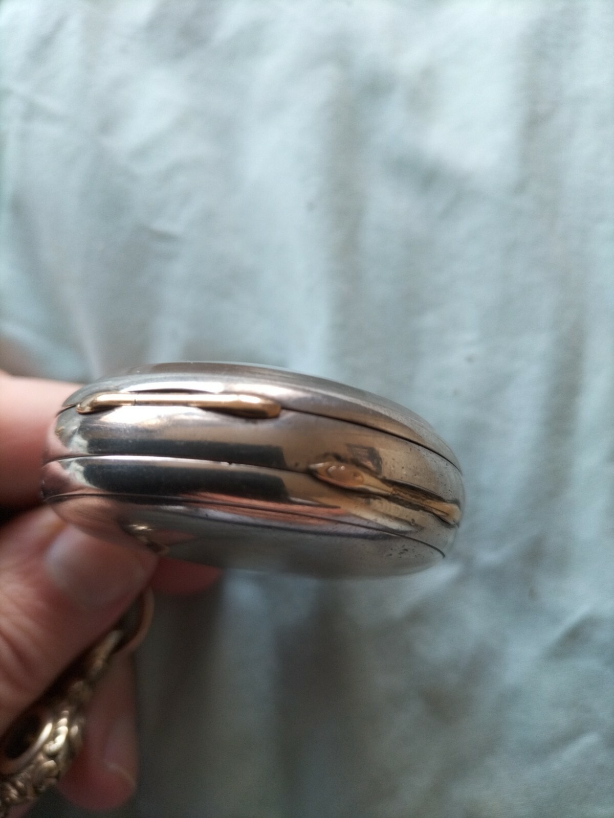 BEAUTIFUL ANTIQUE LARGE SOLID SILVER FUSEE GENTS … - image 9