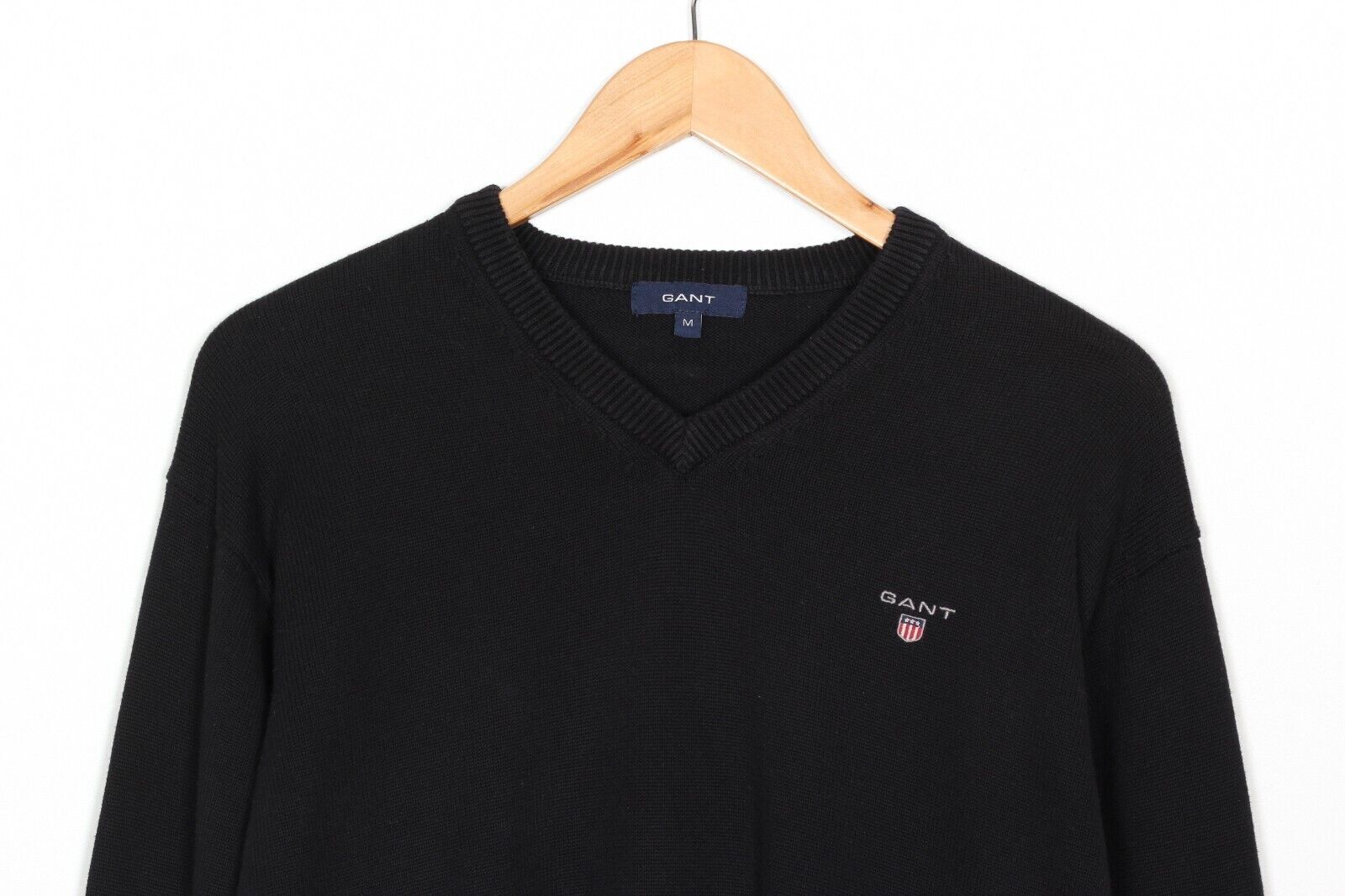 GANT Beige Rayé Col V Polo Pull TAILLE