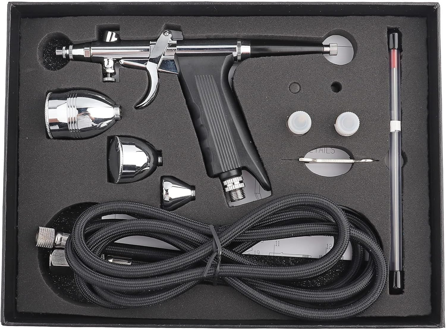Aérographe double action 3 en 1 anti-bouchage avec aiguilles de 0.3mm pour peinture fluide