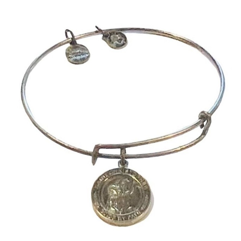 2012 Alex and Ani Saint Christopher Guide My Path” Bronze Tone Charm Bracelet