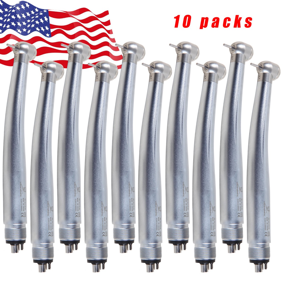 10 Dental High Speed Air Turbine Standard Clean Head Handpiece Push
