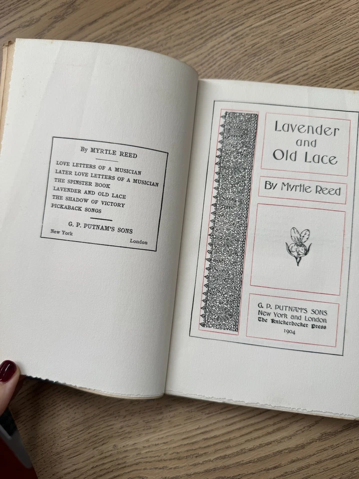Lavender & Old Lace by Myrtle Reed G.P. Putnam and Sons  1904 w Dedication - Image 3 of 4
