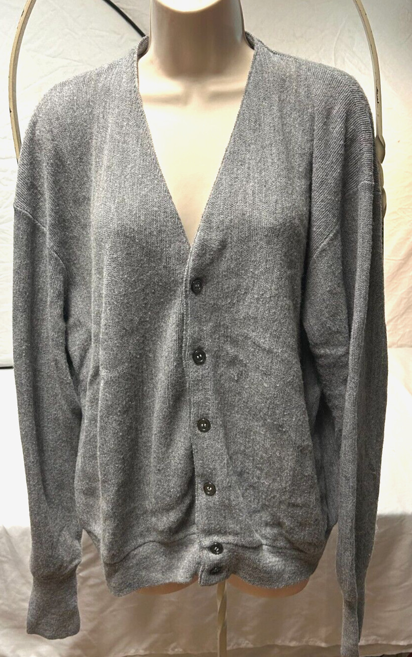 Vintage The Fox Button Sweater JCPenney Mens XL Gray … Gem
