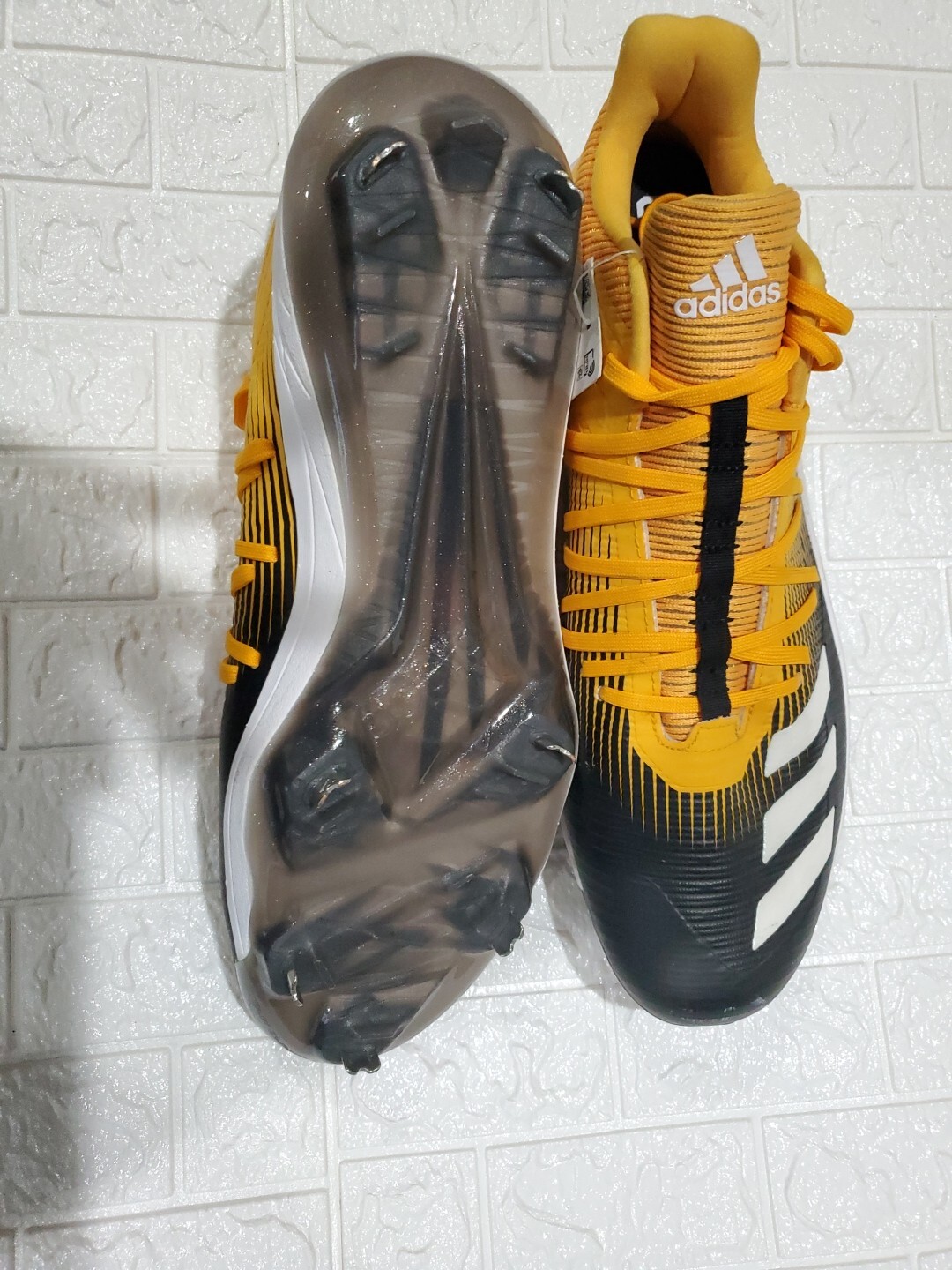 NWT ADIDAS Afterburner 6 Metal Spike Baseball Cleats SIZE 13.5 Yellow thumbnail 7