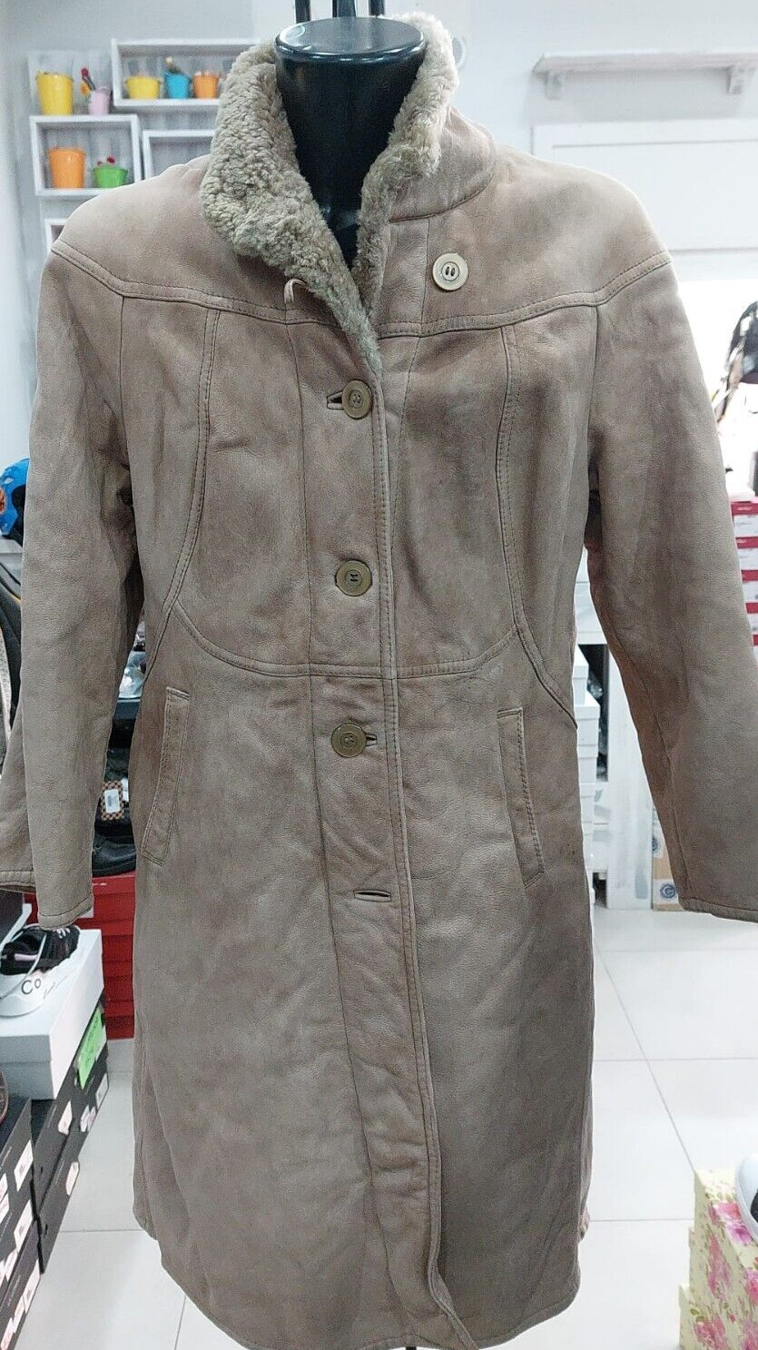 Pre-owned Woman Brown Lamb Leather Jacket Size M MGC285PI