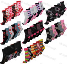 Ladies Womens Socks 3 Pairs Funky Coloured Design Designer Adults 4-6.5