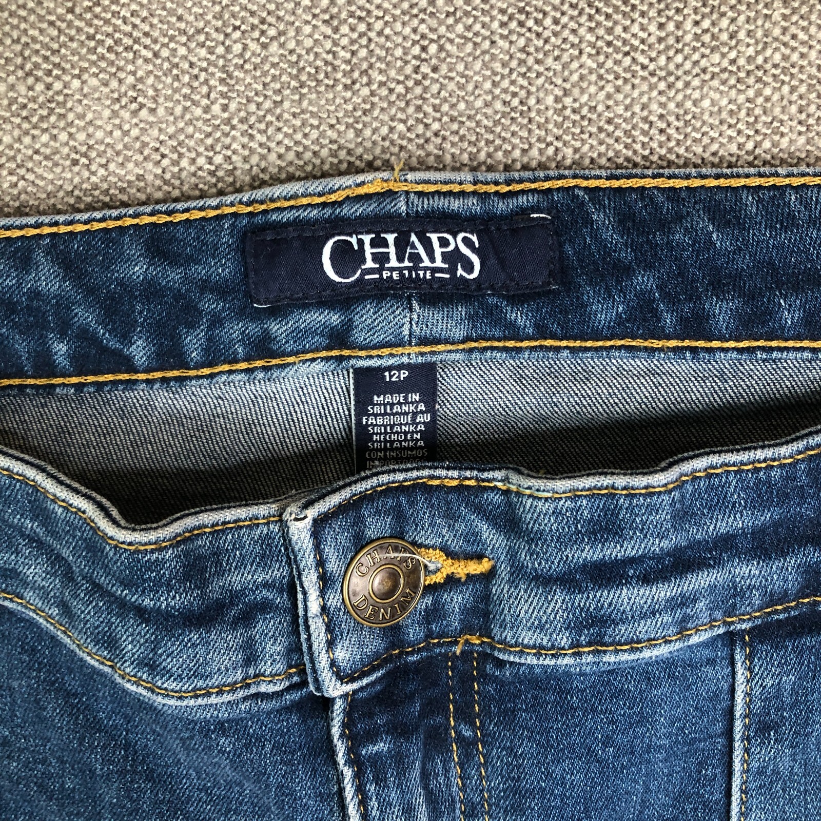 Chaps Jeans Womens 12P Petite Blue Madden Slim Leg Skinny Ankle Crop