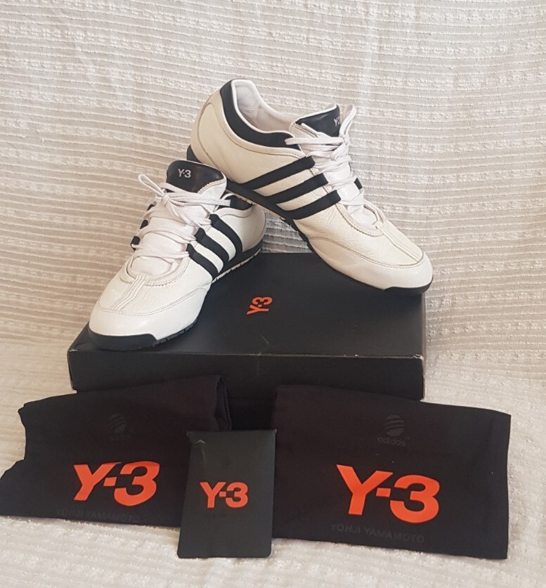 ADIDAS Y3 BOXING TRAINERS WHITE/BLACK LEATHER ,MENS UK 11 RARE