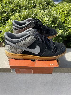 Nike Dunk Low CL J-Pack Jordan Pack Black Cement 304714-905 Size 