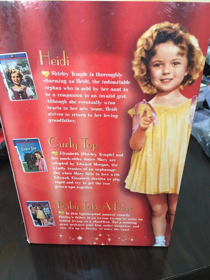 Shirley Temple Gift Set VHS 2000 3 Tape Set NOS Sealed Collectors Edition - Image 3 of 3