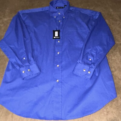 Munsingwear Men s Long Sleeve Button Front Dress Shirt Size Large Blue NWT Nice!