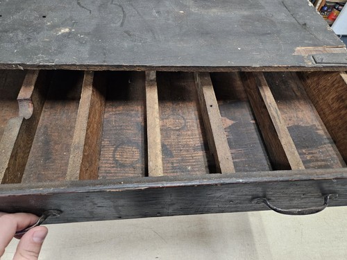 Vintage Stained Wood 4 Drawer/Collectors/Engineers Cabinet, Painted - Picture 5 of 8