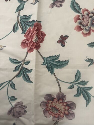 Laura Ashley Elveden Cranberry Stoff - 2 Stück je 55”x82”, Blumenvogel - Bild 2 von 4