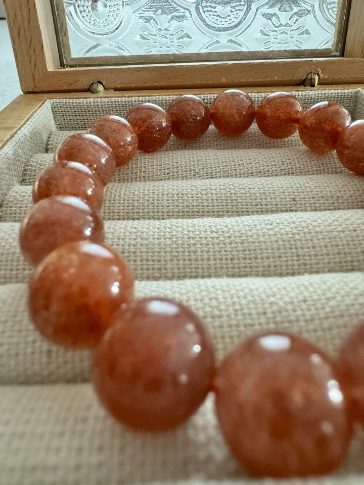 11 мм натуральный солнечный камень круглый бисер браслет кристалл камень - Изображение 2 из 4