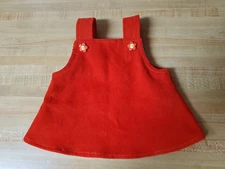 BRIGHT RED-ORANGE CORDUROY JUMPER W/ BUTTONS for 16" -17" CPK Cabbage Patch KiDS