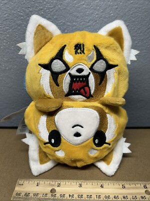 Rare Double Sided Aggretsuko Sanrio Rage Face Fox & Smiling 2022 8 