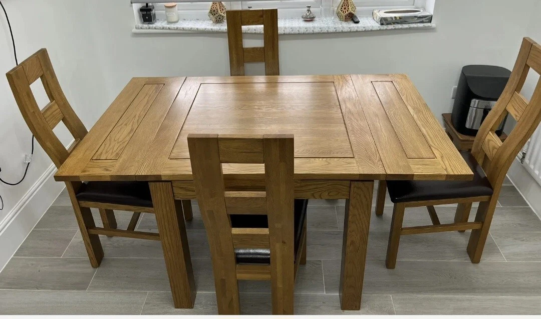 oak furniture land light oak extending table and 4 chairs