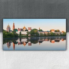 Tempel des Sonnenaufgangs am See 100x50 Canvas Bild Leinwand Bilder Große