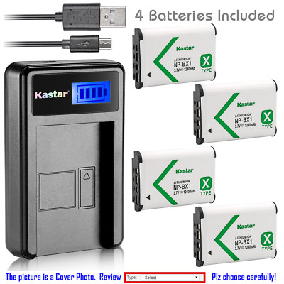 Kastar Battery LCD Charger for Sony NP-BX1 & Sony HDR-CX240E HDR-CX405 HDR-CX440