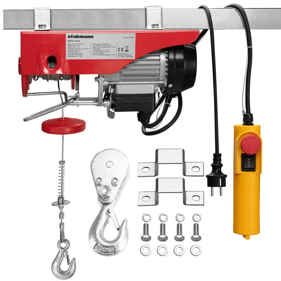 Paranco Elettrico Argano Montacarico Verricello Sollevatore Carico 200/400 kg - Immagine 2 di 4