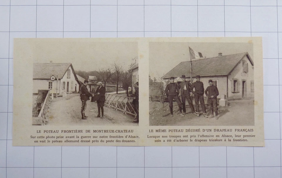 1914 Montreux-Chateau Le Poteau Frontière , Alsace Guerre WWI 14-18 - Photo 1/1