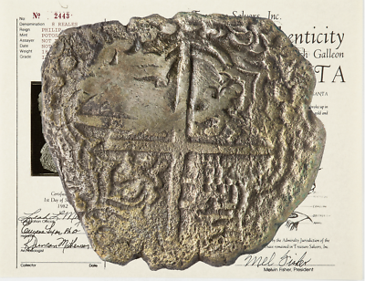 SANTA MARGARITA 1622 ATOCHA FLEET SHIPWRECK BOLIVIA 8 REALES MEL