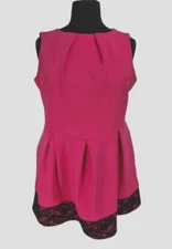 Closet Womens Skater Knee Length Dress Size 22 Pink Black Crew Neck  44P