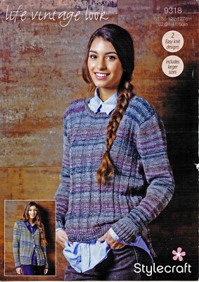 Lady Sweater - Stylecraft 9318 Size 81-127cm 32-50in knitting pattern PRINT