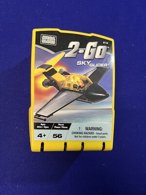 Mega Blocks 2002 2-Go Sky Glider Rare 56 Piece 9114