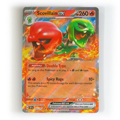 Pokemon - Scovillain ex - 037/191 - SV Surging Sparks - Half Art Karte