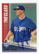 SIGNED BASEBALL CARD AUTO BOWMAN 2011 JERRY SANDS LOS ANGELES LA DODGERS #TC1