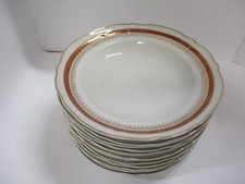 12 Coimbra Portugal Red and Gold 9" Wide Soup Bowls