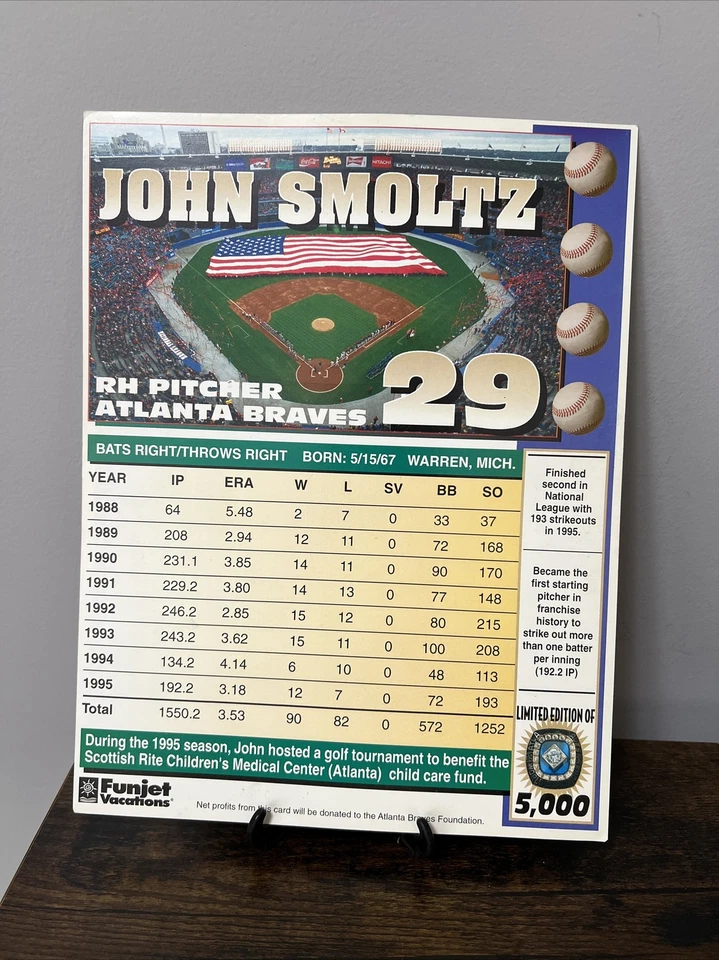 Lote de tarjetas de póster de colección 1996 Atlanta Braves AJC: Smoltz, McGriff, Klesko, Avery++ Foto 3 de 4