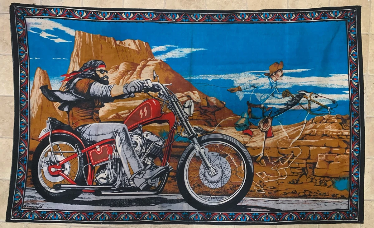 Vintage Easy Riders David Mann Ghost Rider Tapestry Harley-Davidson
