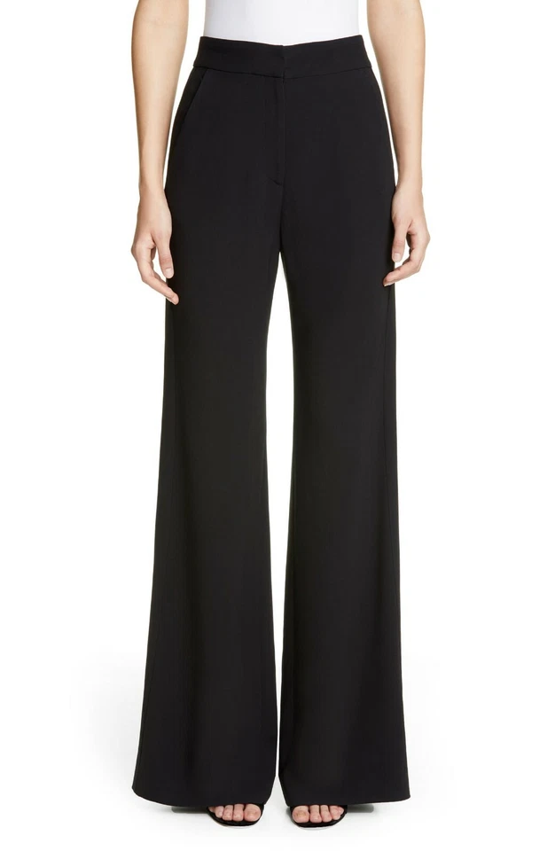 Pantalones de crepé viscosa elásticos ajustados a la moda de la colección St. John - negro caviar $795