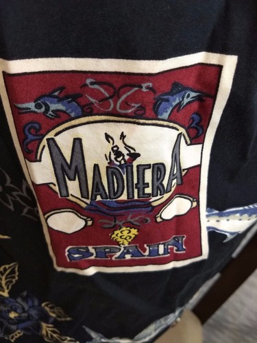 Mens Big Tall Hawaiian Shirt Casual Camp Bimini Bay Cotton Black Cabo Madeira L - Picture 9 of 12