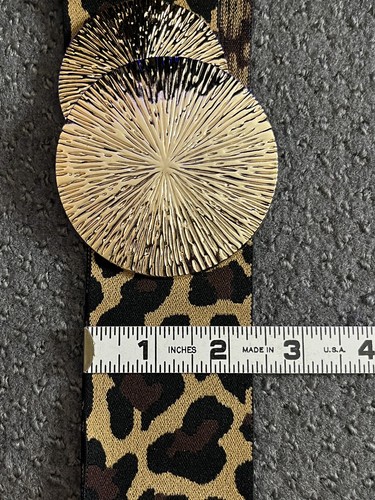 Stretch Nurses Belt Wide Elastic Animal Print Brown Gold S M 28-36” 80s Disco - Picture 9 of 9