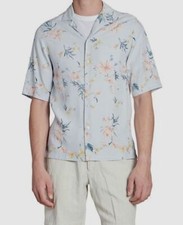 $370 Officine General Men's Blue Eren Floral Shirt Size L