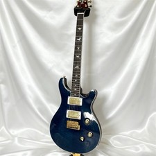 Custom 24 Electric Guitar Stainless Rounded Fret Edge Blue Quilted Maple Top