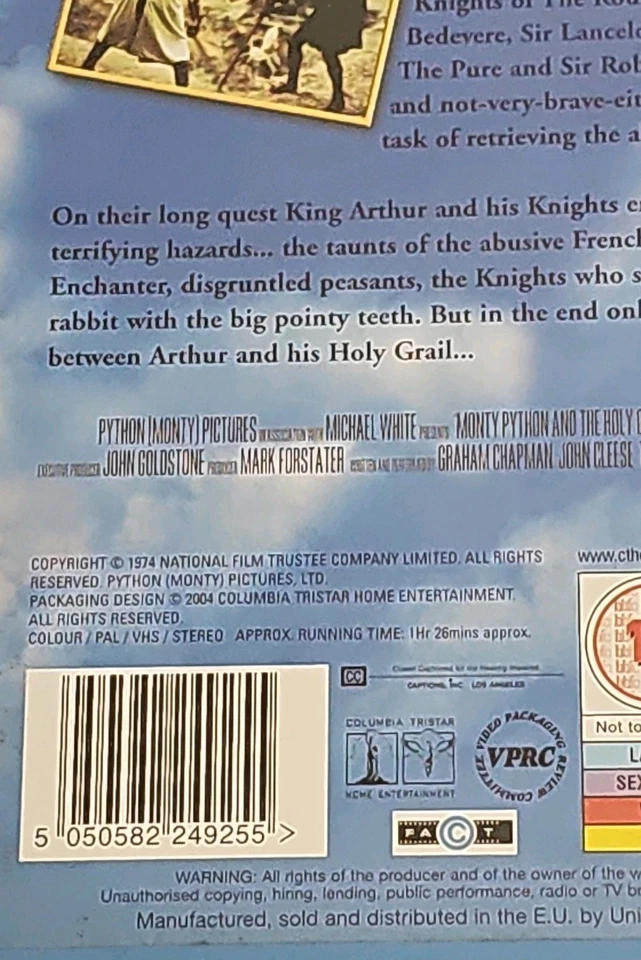 Monty Python and The Holy Grail VHS Video Tape Movie Film Cert 15 - Image 4 of 4