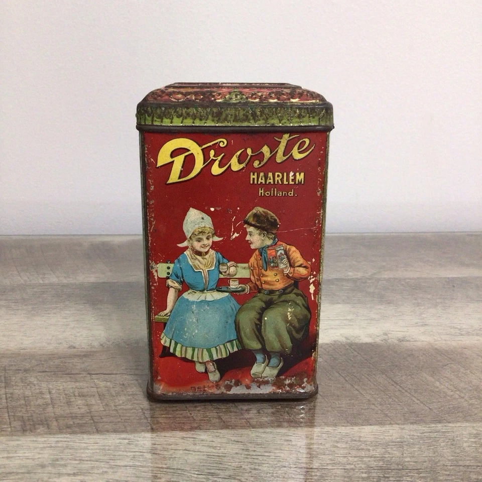DROSTE'S Dutch Process Cocoa Advertisement Empty Tin Antique - Image 4 of 4