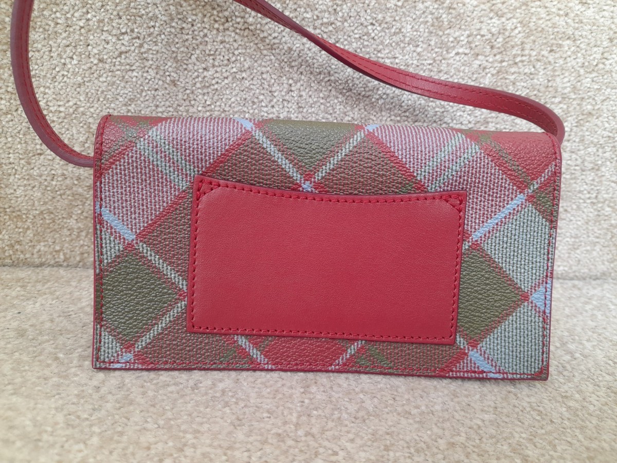 VIVIENNE WESTWOODDerby Red Tartan Phone Cross-Body Bag | eBay UK