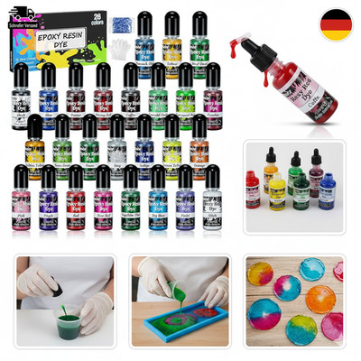 Roizefar Epoxidharz Farbe Set, 26 Farben Epoxy Resin Flüssige Farbe, Transluzent