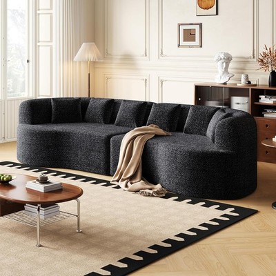 106.3'' Curved Sectional Sofa Oversized Cloud Deep Seat Couch with 6 Pillows