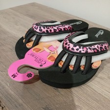Sandały pedicure marki Pedi Couture czarno-lampart różowe US ROZM M NOWE