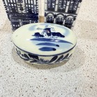 Vintage Delft Hand-Painted Blue Holland Houses Salt Pepper Shakers & Trinket Box — photo 4