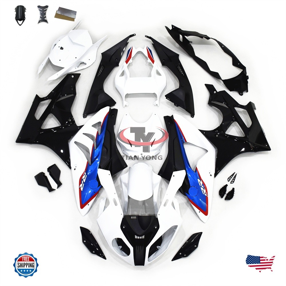 White Blue Painted Fairing Kit For BMW S1000RR 2009-2014 Injection Bodywork US