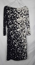Lauren Ralph Lauren Jersey Floral Jersey Ruched Contemporary Dress sz 8