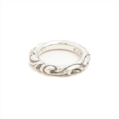 Chrom Herzen Schnörkel Band Ring 925 8,4 g 15,5